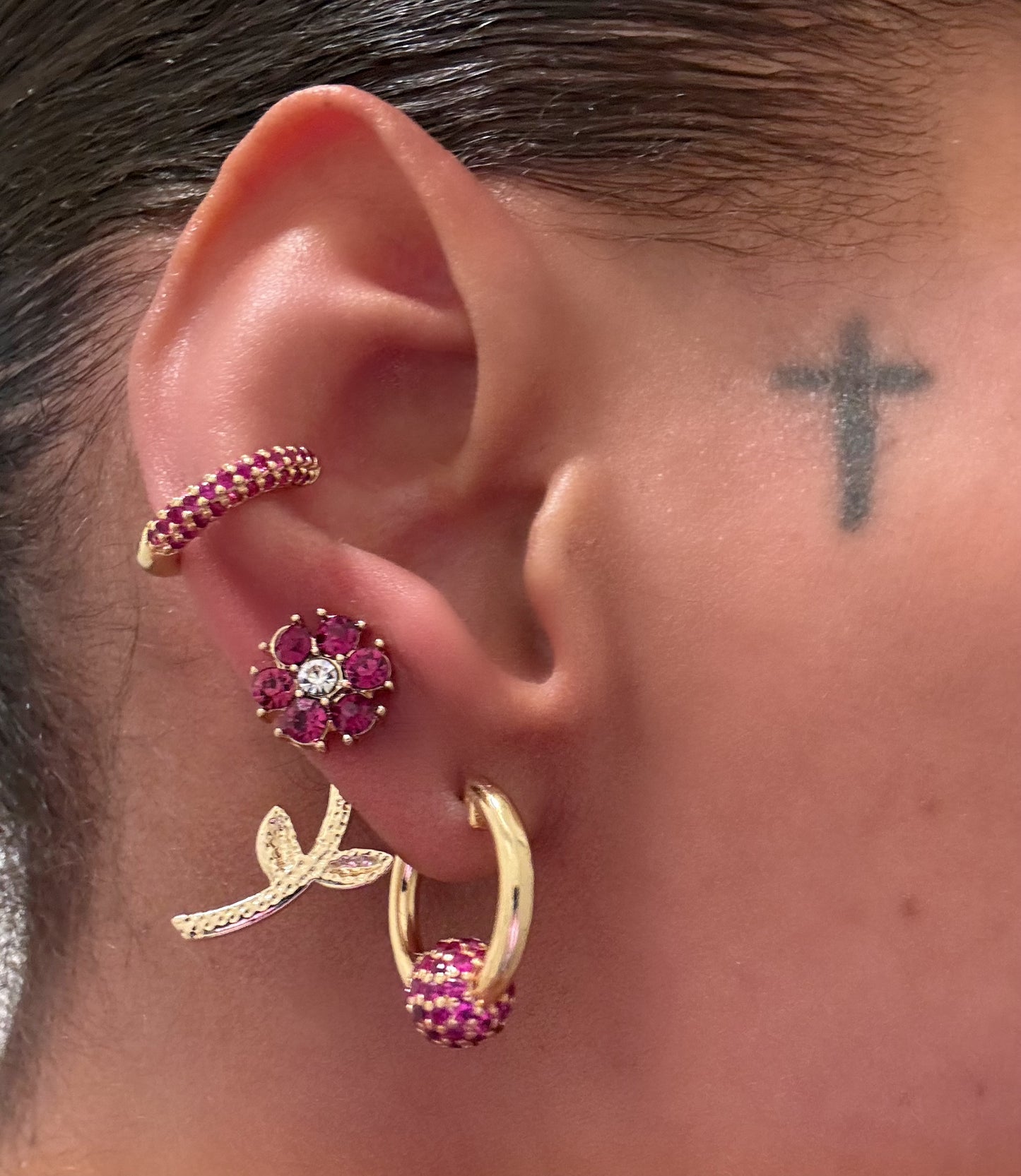 Spring bling flower earrings