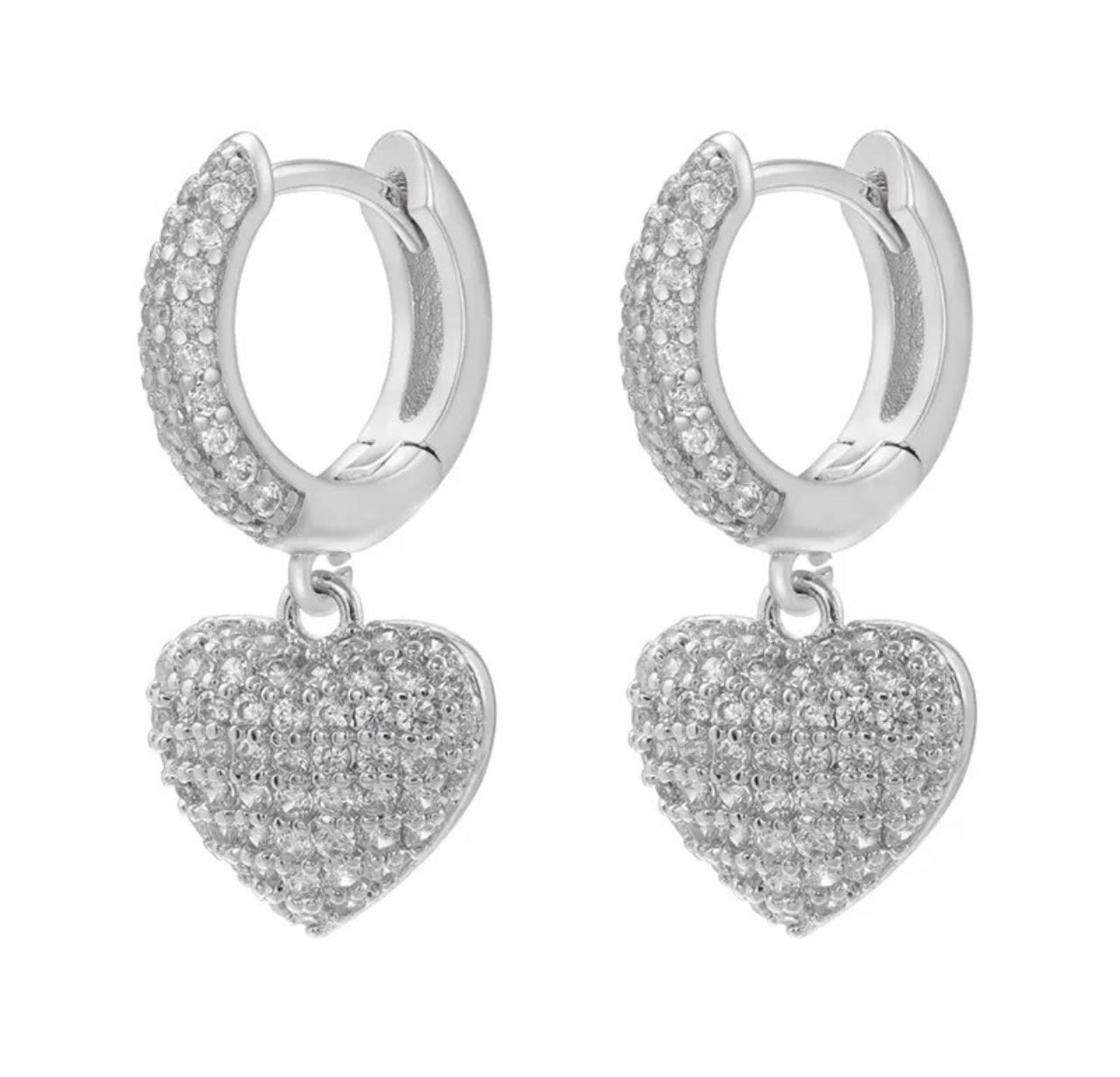 Cold heart dangle earring