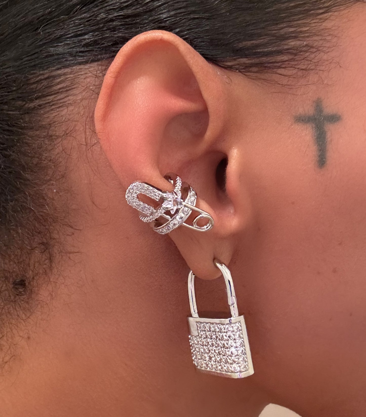 Pad lock earrings