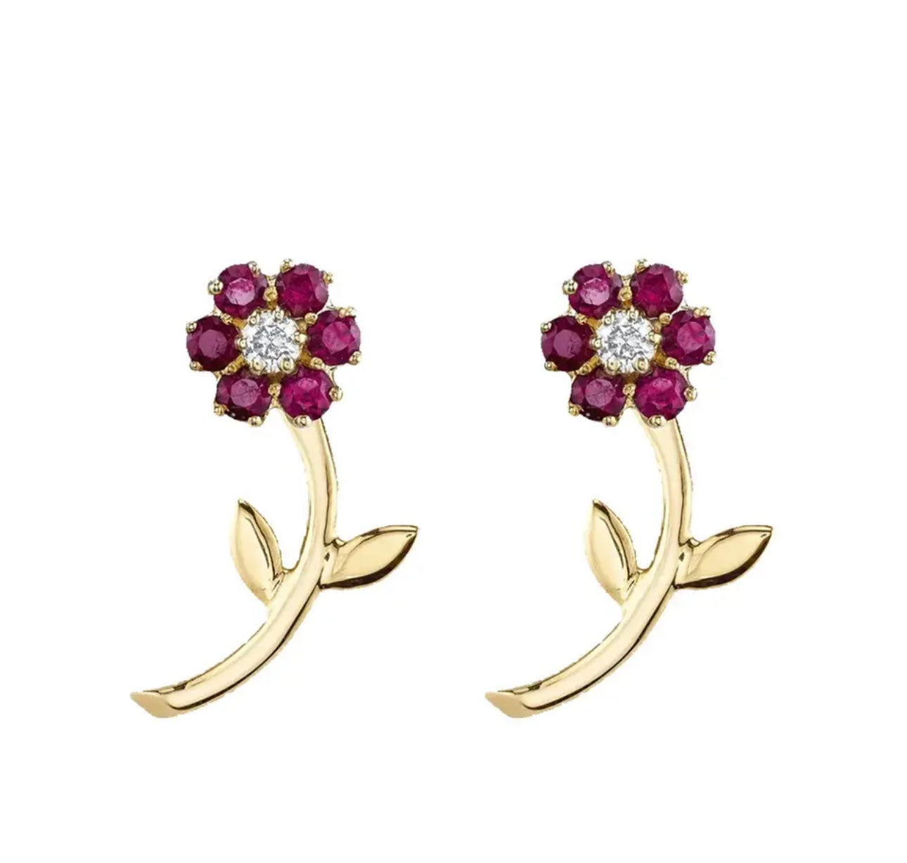Spring bling flower earrings