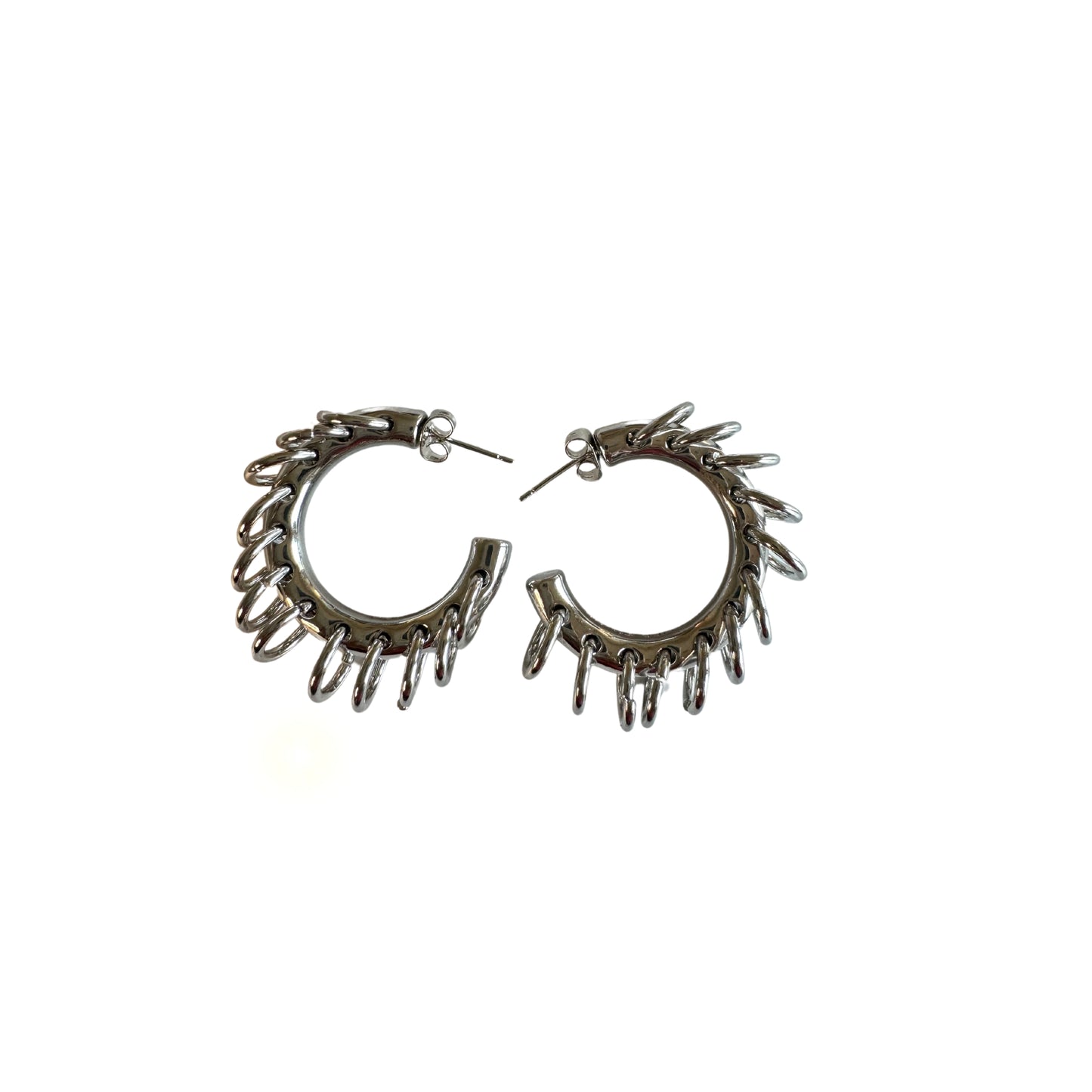 12 ring silver hoops