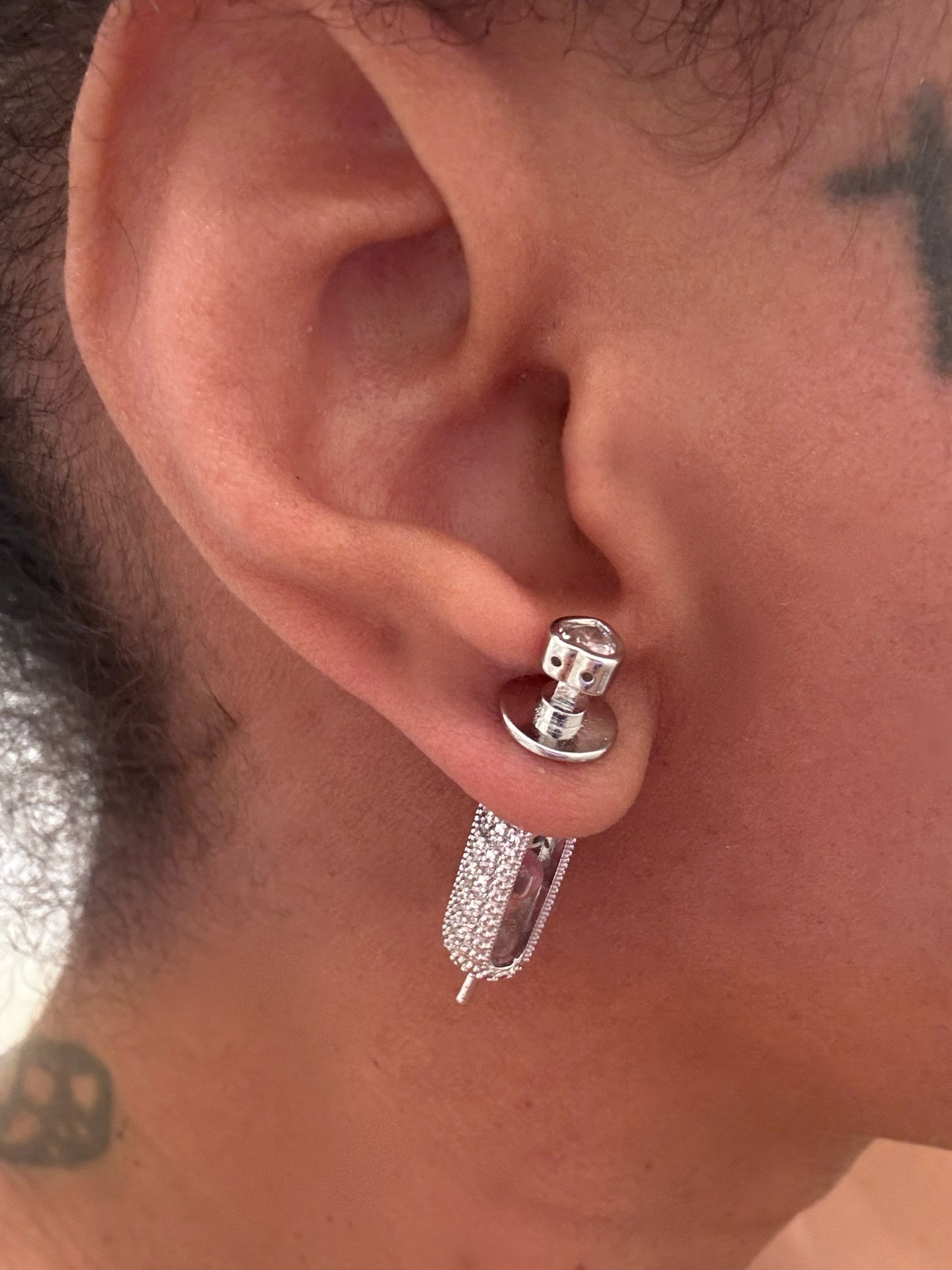 Pavé syringe earrings