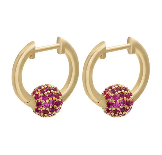 Blossom ball hoop earrings 