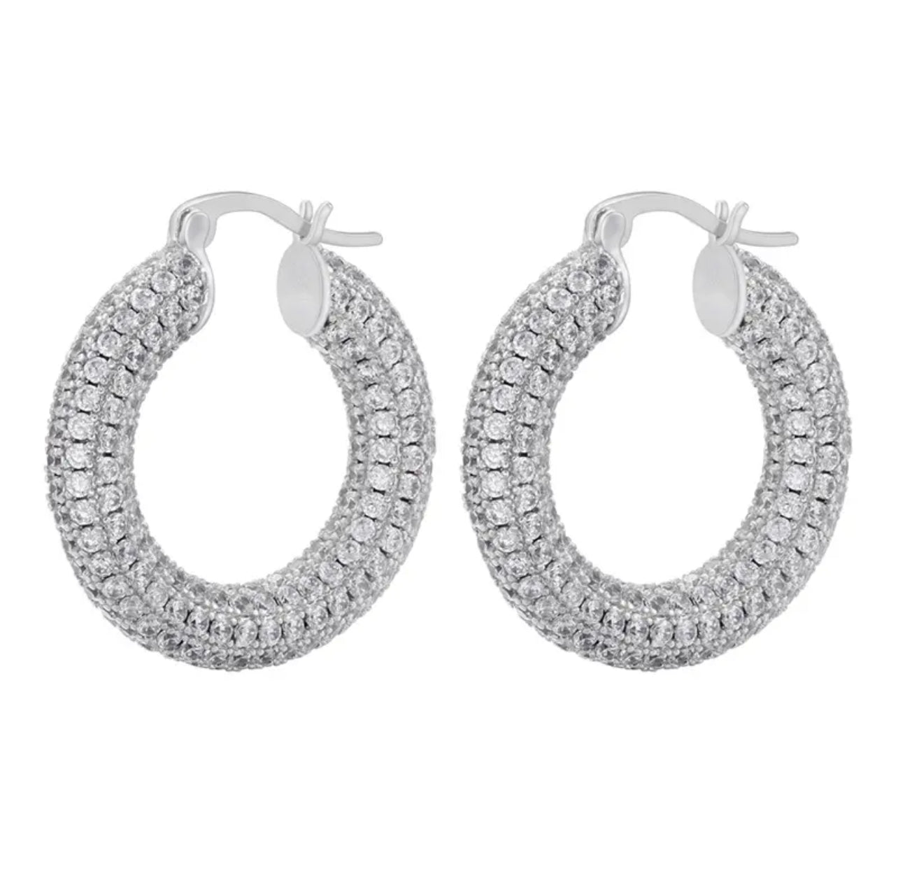 Ice Disc hoop earrings