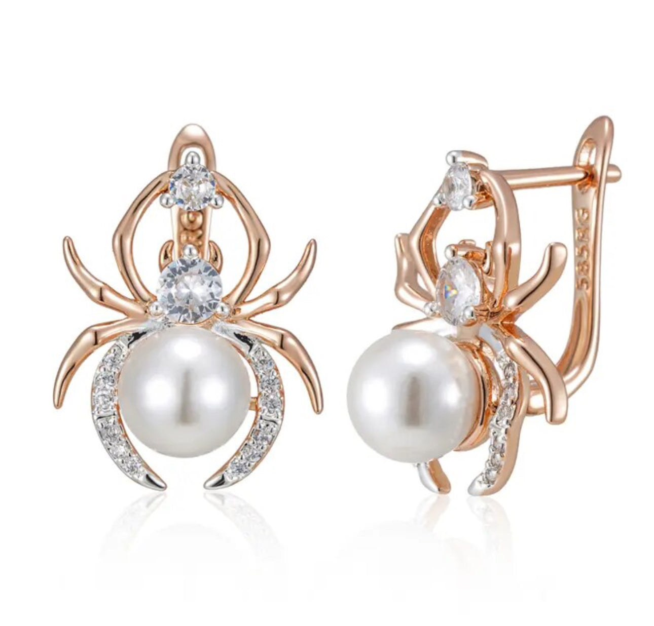 Pearl spider earrings