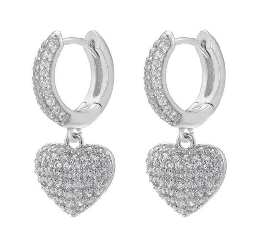 Cold heart dangle earring