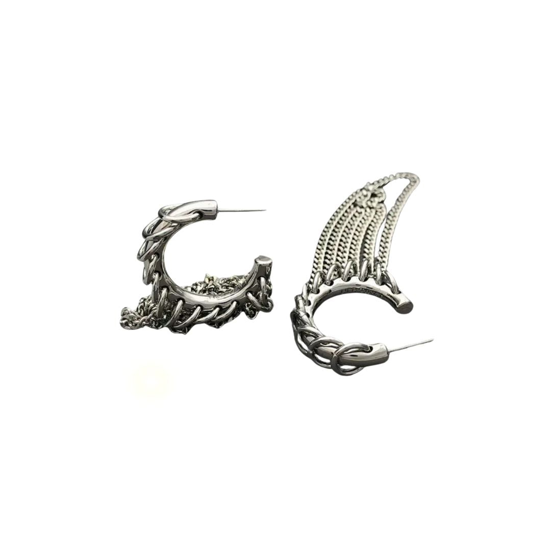 12 ring tassle hoop earrings