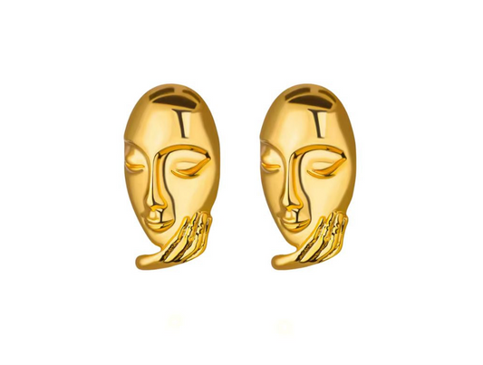 Chunky abstract face earrings
