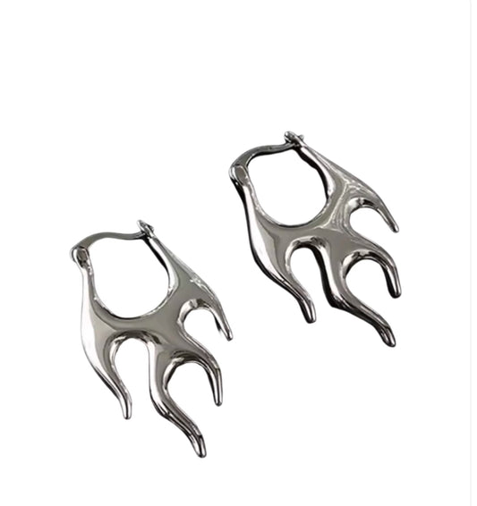 Flaming hot hoop small earrings