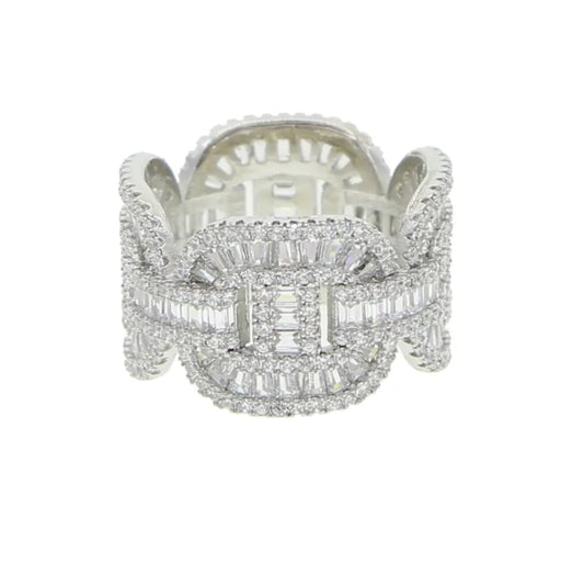 Silver link up ring