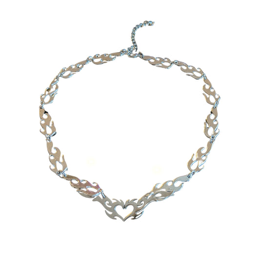 Flaming heart choker