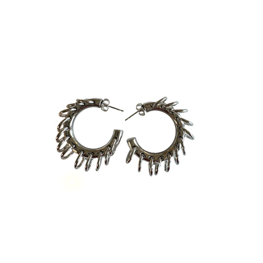 12 ring silver hoops