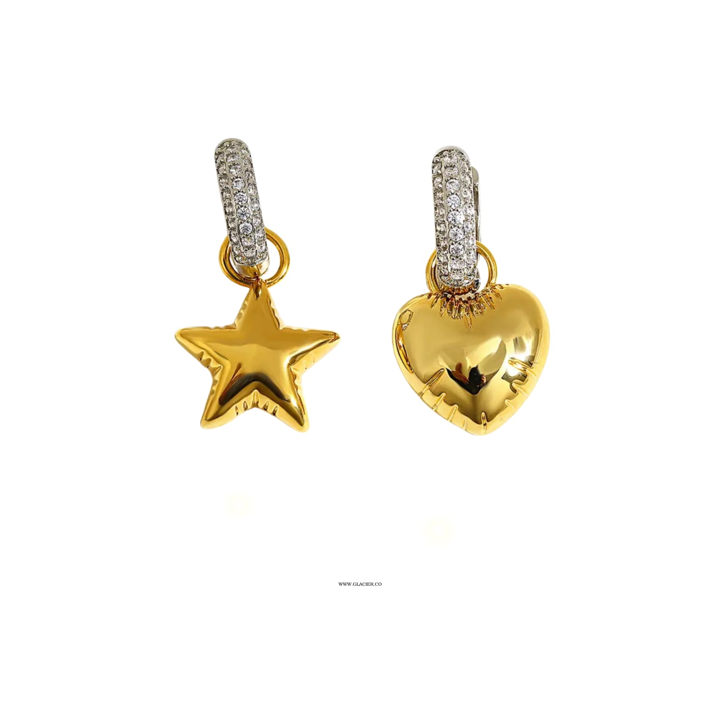 Star heart dangle earrings