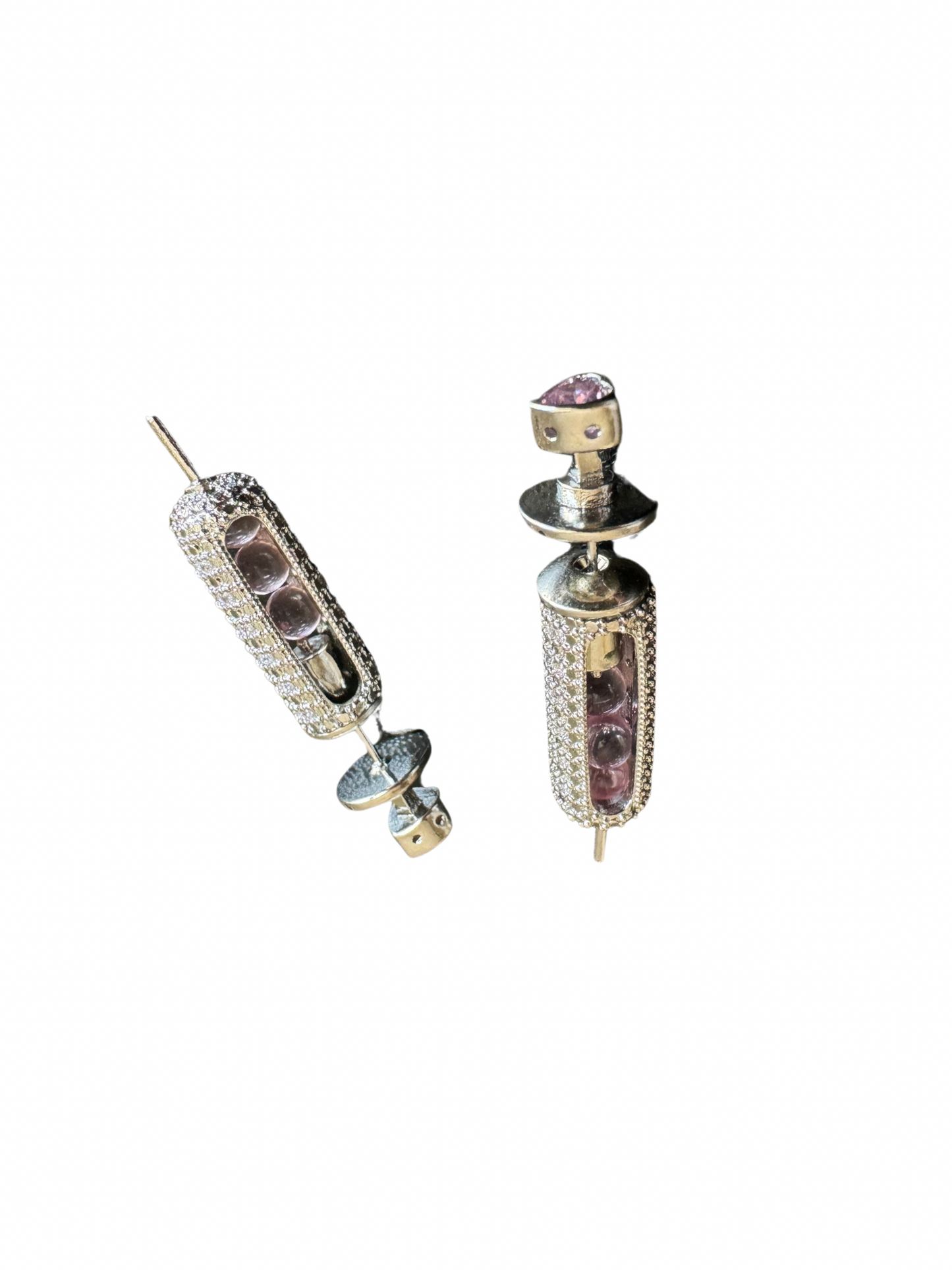 Pavé syringe earrings